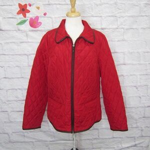 Charter Club Red Quilted Jacket Lightweight women's size XL